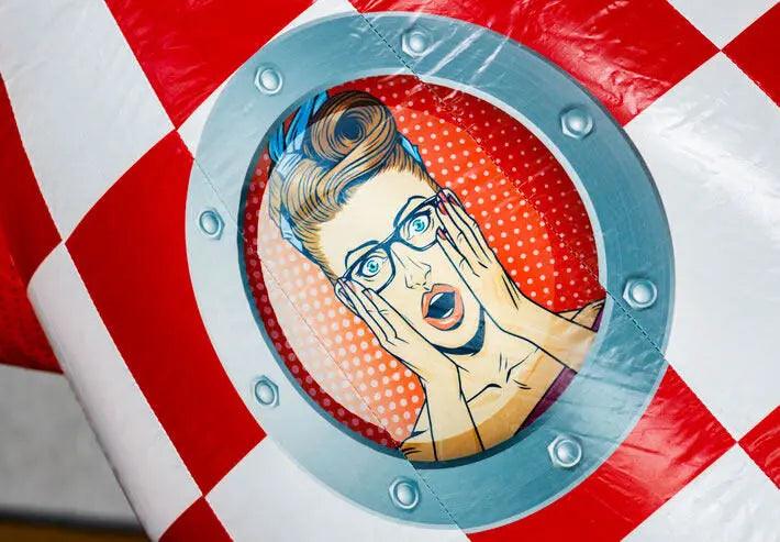 Springkussen Huren | Comic | 4,9 m x 4,0 m x 3,5 m | Geschikt Voor 6 Personen - Jump Express