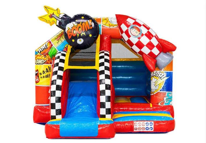 Springkussen Huren | Comic | 4,9 m x 4,0 m x 3,5 m | Geschikt Voor 6 Personen - Jump Express