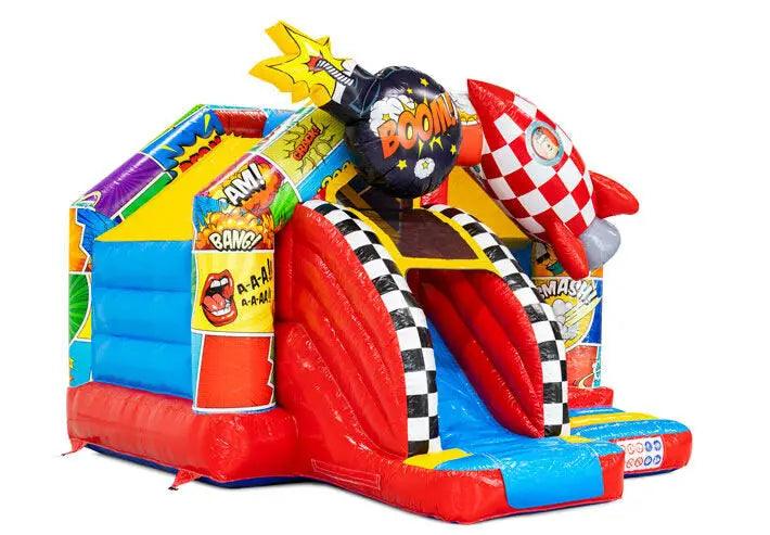 Springkussen Huren | Comic | 4,9 m x 4,0 m x 3,5 m | Geschikt Voor 6 Personen - Jump Express