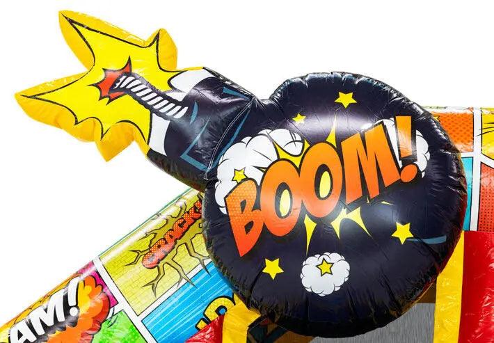 Springkussen Huren | Comic | 4,9 m x 4,0 m x 3,5 m | Geschikt Voor 6 Personen - Jump Express