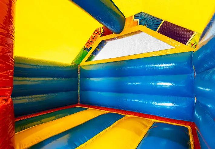 Springkussen Huren | Comic | 4,9 m x 4,0 m x 3,5 m | Geschikt Voor 6 Personen - Jump Express
